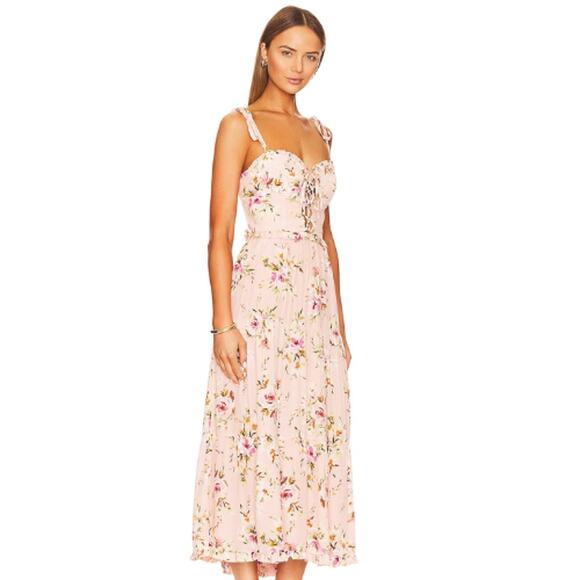 Yumi Kim Sandrine Midi Dress in Floral Dawn Blush NWT Size Large - Picture 3 of 5